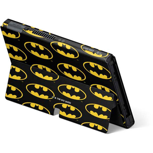 DC Comics Batman Logo Pattern Nintendo Switch OLED (2021) Skin